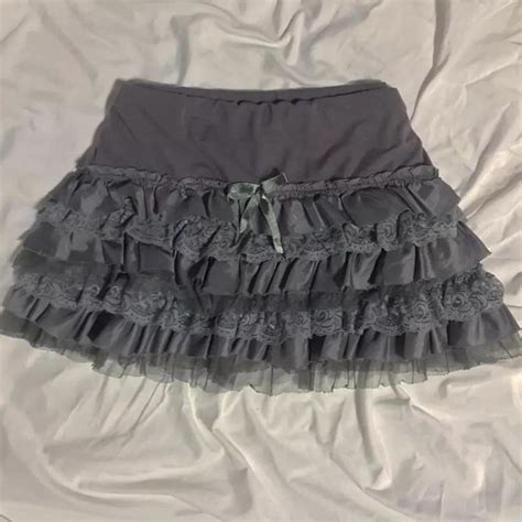 Fairy Grunge Laced Ruffled Mini Skirt Depop