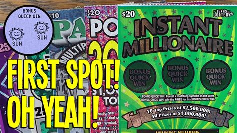 First Spot 💰 Oh Yeah 3x 20 Instant Millionaire 🔴 190 Texas Lottery Scratch Offs Youtube