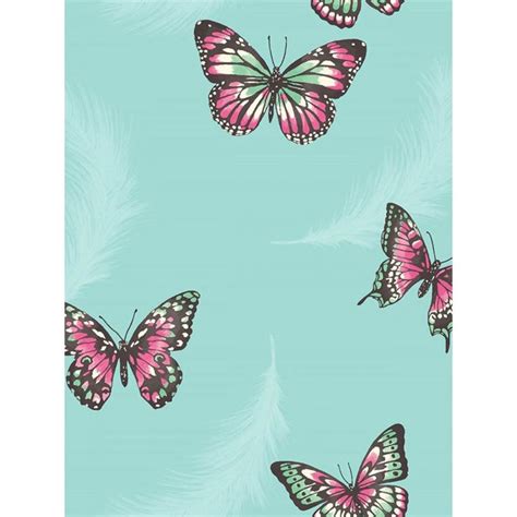 Butterflies Wallpaper Teal Fd40919 Fine Decor Feather Wallpaper