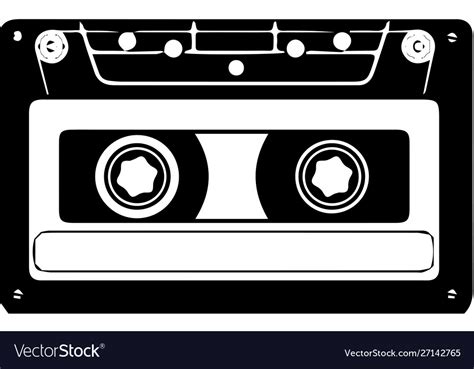 Tape Cassette Logo On White Background Royalty Free Vector