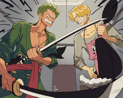 Roronoa Zoro And Sanji One Piece Drawn By Runa Nori Danbooru