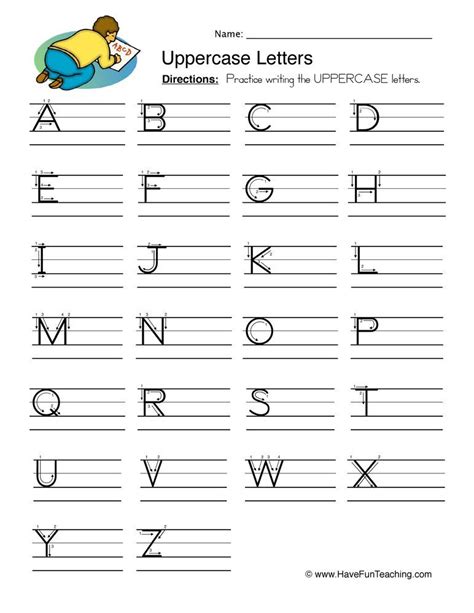 uppercase letters writing worksheet have fun teaching capital letters worksheet uppercase