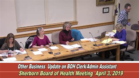 Sherborn Board Of Health Meeting April 3 2019 Youtube