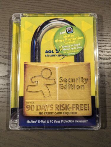 Aol Cd Rom Security Edition Mcafee Included Vintage And Sealed Ebay