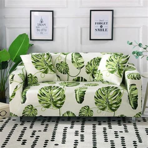 Fresh Tropical Sofa Slip Cover Slip Covers Couch Printed Sofa Couch