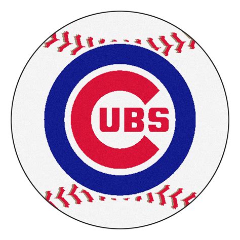 Cc Sports Decor Mlb Chicago Cubs Baseball Shaped Mat Round Area Rug