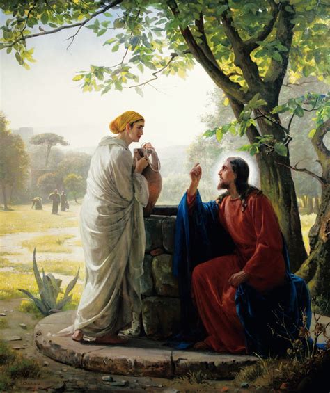Jesús y la mujer samaritana de Carl Heinrich Bloch Denmark Reproducciones