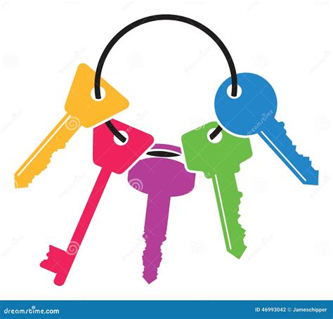 Colourful Set Of Keys Stock Vector Illustration Of Safe 46993042