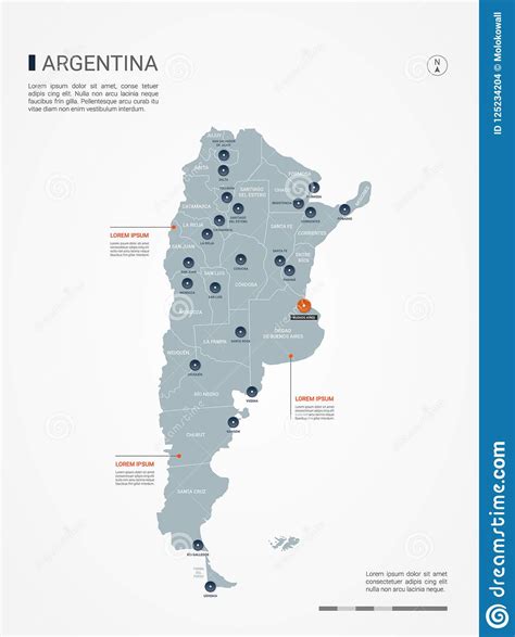 Argentina Infographic Map Vector Illustration Stock Vector