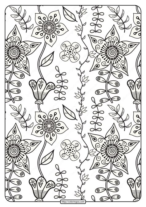 Free Printable Floral Pattern Pdf Coloring Page