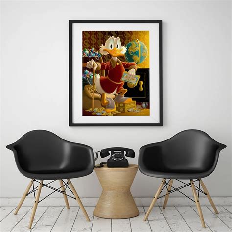 S1345 Donald Duck Scrooge Mcduck Film Hd Canvas Print Home Living Room