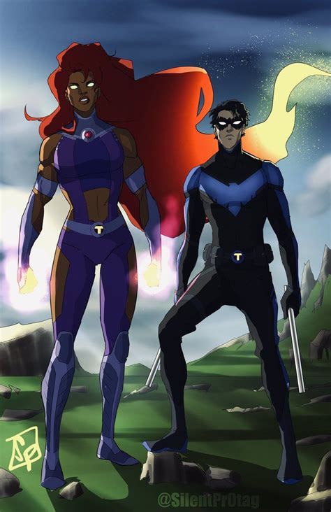 Teen Titans Starfire Teen Titans Robin Nightwing And Starfire Dc