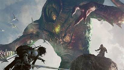 Kozilek Monster Giant Fantasy Battle Warrior Background