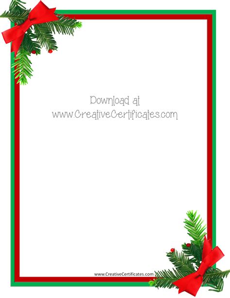 Downloadable Free Christmas Border Templates For Word