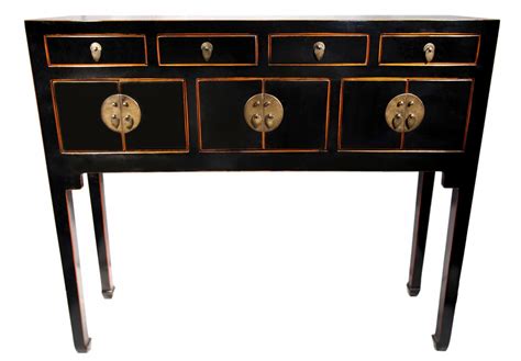 Oriental Console Table Lady Chest In Oriental Black Lacquer 40 Wide