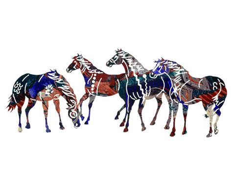 30 Painted Ponies Metal Wall Art By Neil Rose Western Wall Decor