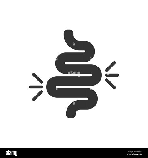 Gut Constipation Icon In Flat Style Colitis Vector Illustration On