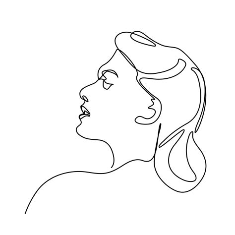 Continuous Line Side View Of A Beautiful Woman Nude 3582792 Vector Art