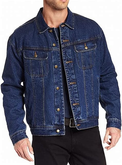 Wrangler Coats And Jackets Indigo Mens Large Flannel Lined Denim Jacket