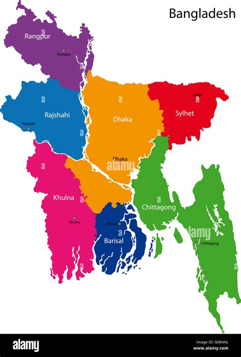 Mapa de Bangladesh Fotografía de stock Alamy