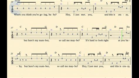 Guitar Call Me Maybe Carly Rae Jepsen Sheet Music Chords And