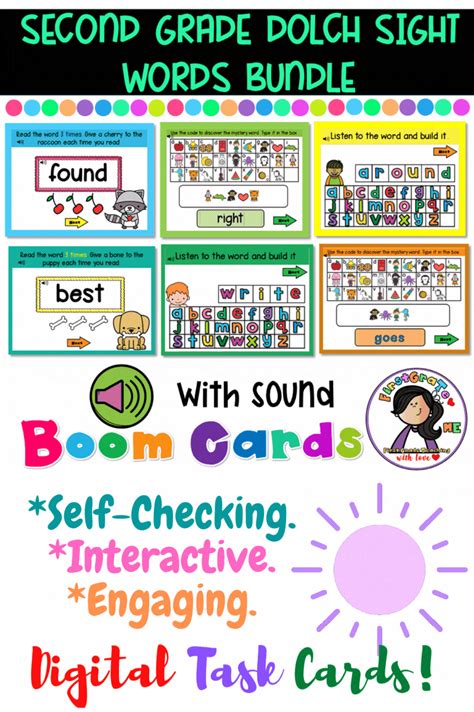 Second Grade Dolch Sight Words Bundle Boom Cards Dolch Sight Words