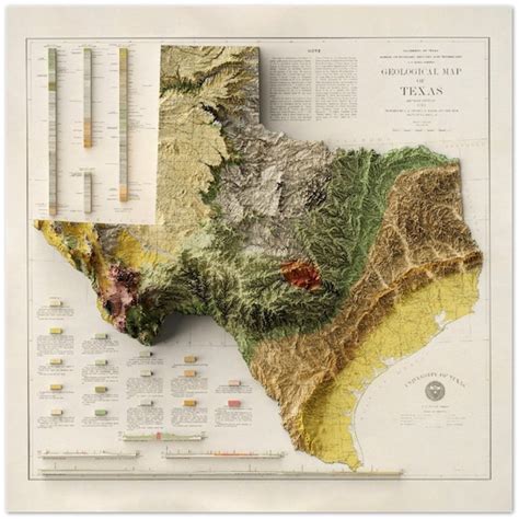 Topographic Map D Texas Etsy