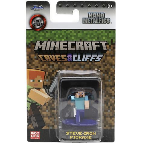 Minecraft Figurka Steve Iron Pickaxe Żelazny Kilof Nano Metalfigs