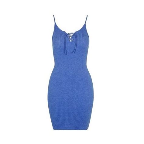 topshop lace up mini dress 15 liked on polyvore featuring dresses blue body conscious dress