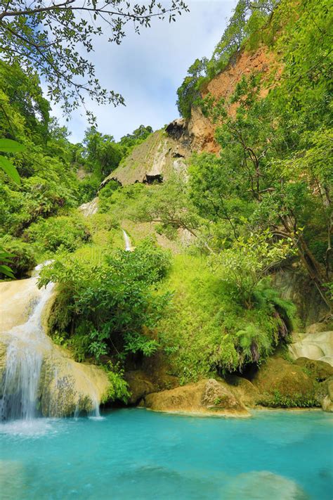 Waterfall Beautiful Scenery In The Tropical Forest Stock Photo Image
