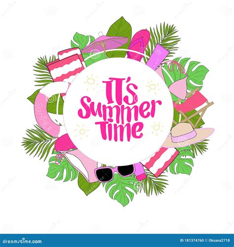 It S Summer Time Banner Template Stock Vector Illustration Of Banner