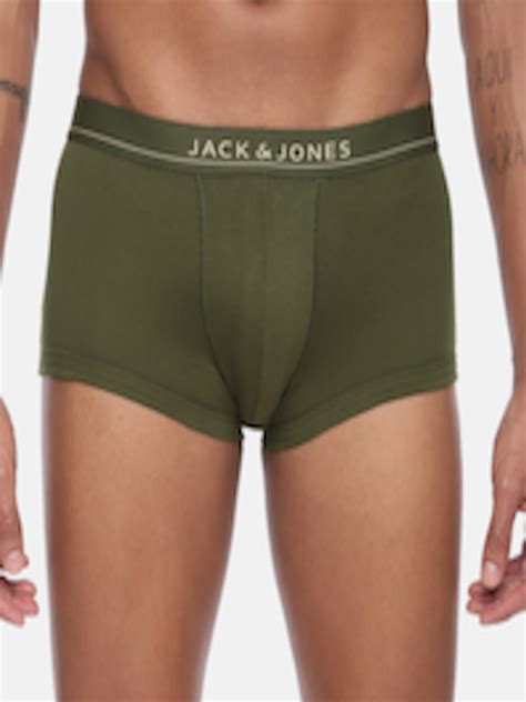 Buy Jack And Jones Men Olive Green Solid Trunks 2054058015 Trunk For