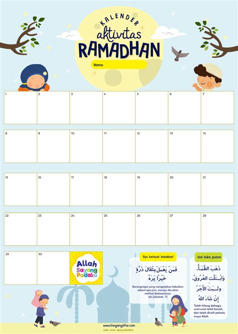 Free Printable Kalender Aktivitas Ramadhan Islamic Kids Activities
