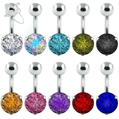 10 Styles Sexy Women Navel Rings Colorful Ctystal Belly Button Rings Anti Allergic Stainless