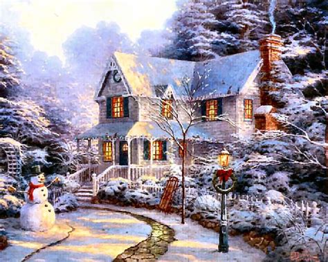 The Night Before Christmas By Thomas Kinkade Christmas Scenery Winter