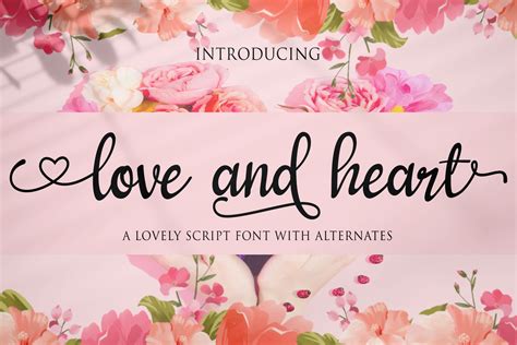 Love And Heart Font By Letterbeary · Creative Fabrica