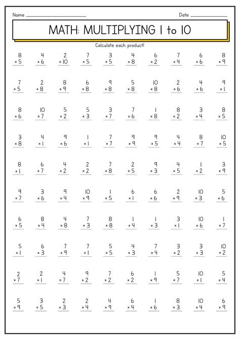 10 Best Images Of Multiplication Worksheets 1 12 Multiplication