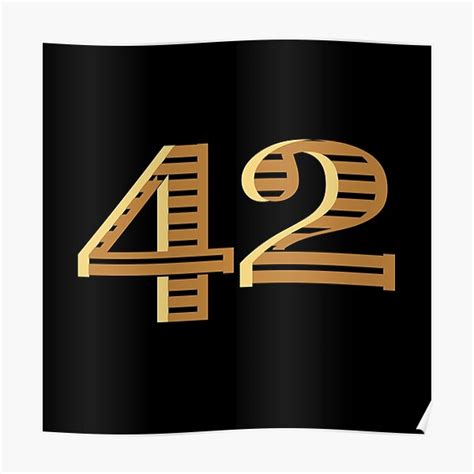 42 Vintage Elegant Gold Number Forty Two Poster For Sale By Kii