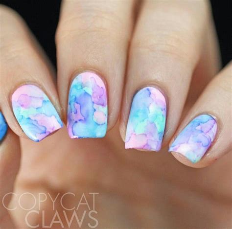 Pink And Blue Marble Nails Marble Nail Art Designs Are Super Pretty