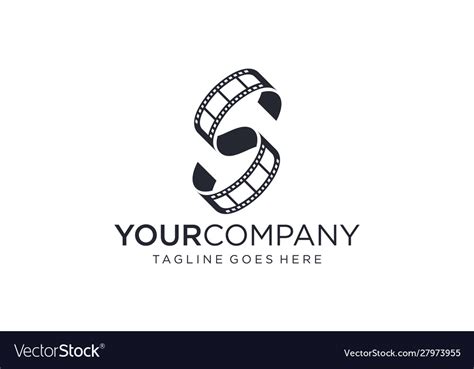 Creative Cinema Logo Design On White Backg Vector Image
