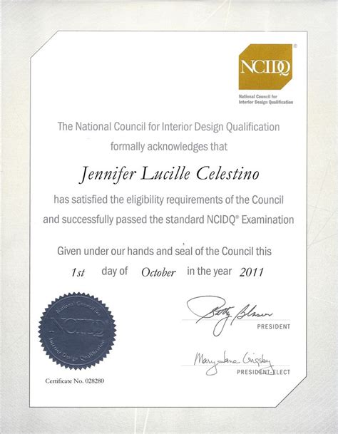 Certificate Interior Design Diseño Certificado