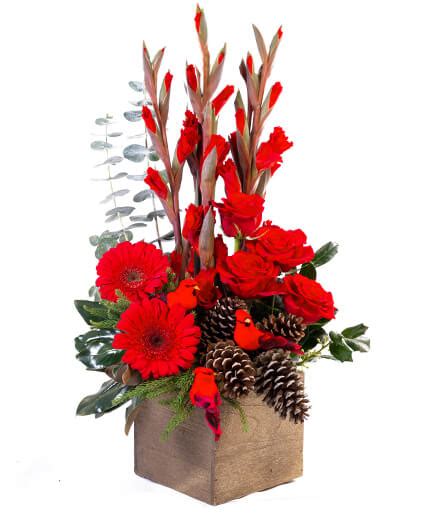 Rustic Red Christmas Flower Arrangement In La Porte In Thode Floral