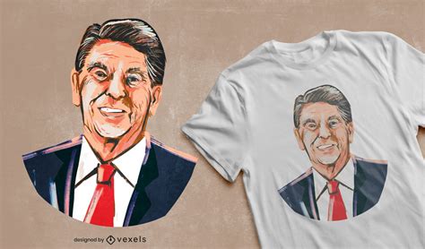 Descarga Vector De Diseño De Camiseta De Ilustración De Ronald Reagan