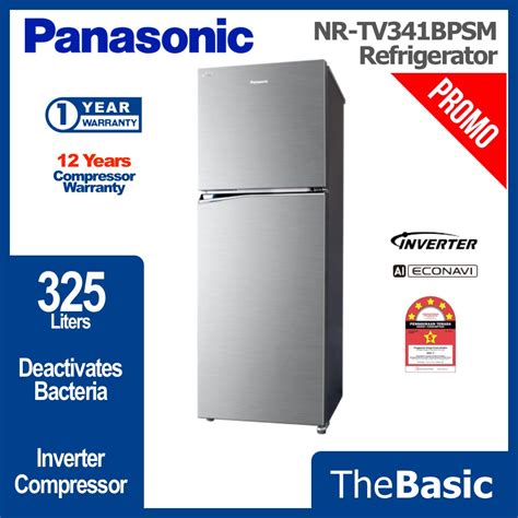 Panasonic 325l Inverter Energy Saving 2 Door Top Freezer Refrigerator
