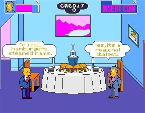 Steamed Hams Gets Reimagined As A Segment From The Simpsons Arcade Game