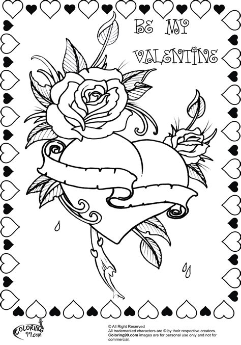 rose valentine heart coloring pages minister coloring