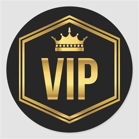 Gold And Black Crown Vip Party Pass Classic Round Sticker Zazzle