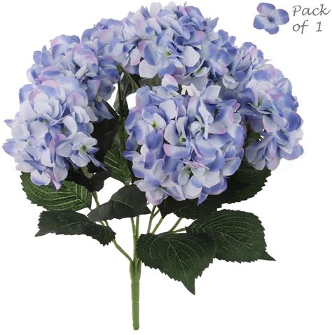 Floral Home Hydrangea Silk Flowers Plant Blue Indoor Home Decoration