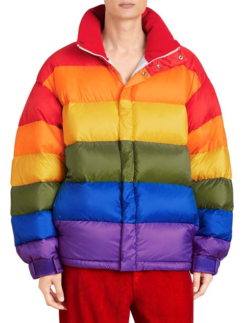Burberry Rainbow Colorblock Down Puffer Coat For Men Lyst