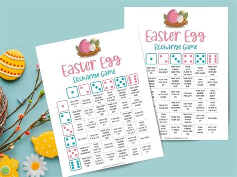 Easter Egg Exchange Dice Game Fun Free Printable Easter Game
